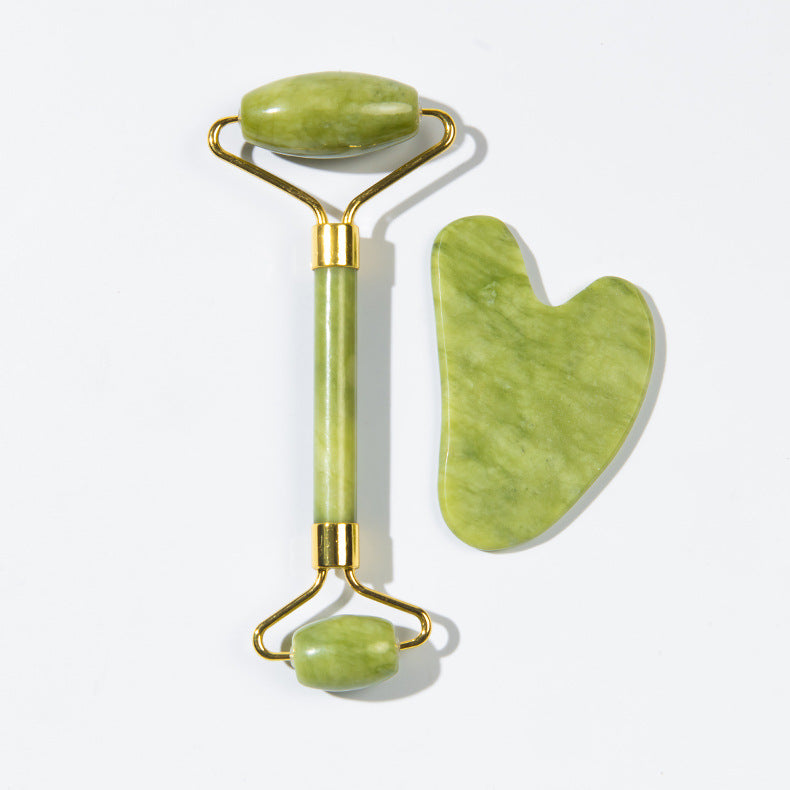 Set de rodillo facial de jade y masajeador Gua Sha