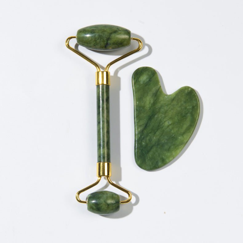 Set de rodillo facial de jade y masajeador Gua Sha